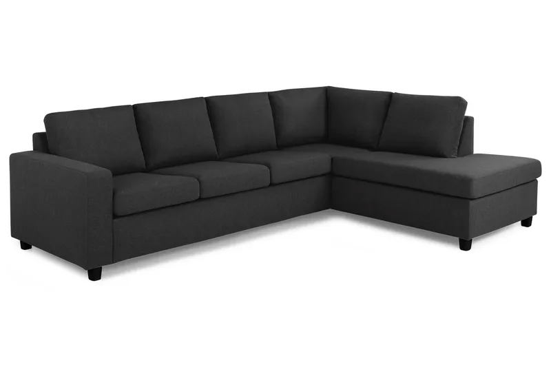 Crazy 4-sits Högervänd L-formad Schäslongsoffa i Tyg - Antracit - Möbler - Soffa - Divansoffor & schäslongsoffa - 3 sits soffa med divan