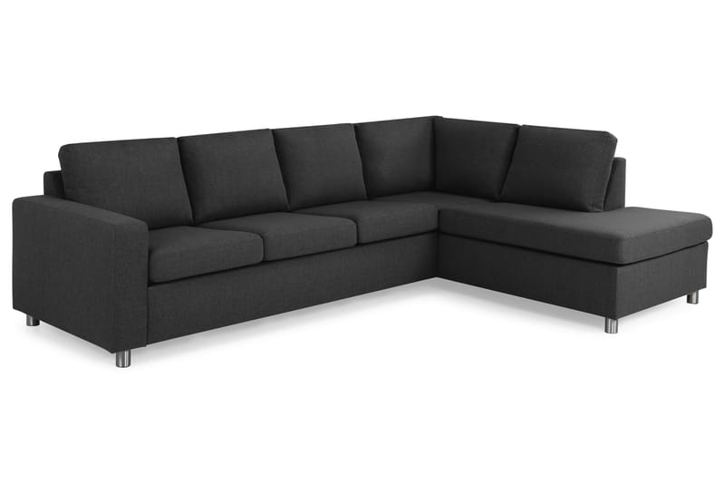 Crazy 4-sits Högervänd L-formad Schäslongsoffa i Tyg - Antracit - Möbler - Soffa - Divansoffor & schäslongsoffa