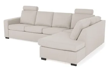 Crazy 4-sits Högervänd L-formad Schäslongsoffa i Tyg - Beige - Möbler - Soffa - Divansoffor & schäslongsoffa