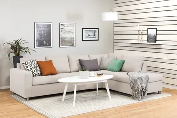 Crazy 4-sits Högervänd L-formad Schäslongsoffa i Tyg - Beige - Möbler - Soffa - Divansoffor & schäslongsoffa