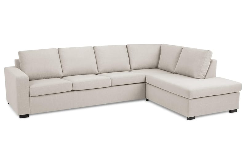 Crazy 4-sits Högervänd L-formad Schäslongsoffa i Tyg - Beige - Möbler - Soffa - Divansoffor & schäslongsoffa