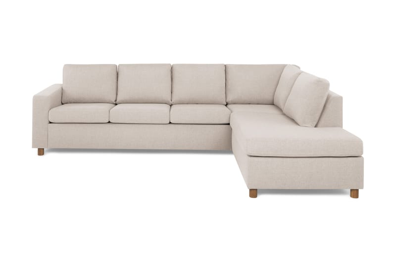 Crazy 4-sits Högervänd L-formad Schäslongsoffa i Tyg - Beige - Möbler - Soffa - Divansoffor & schäslongsoffa
