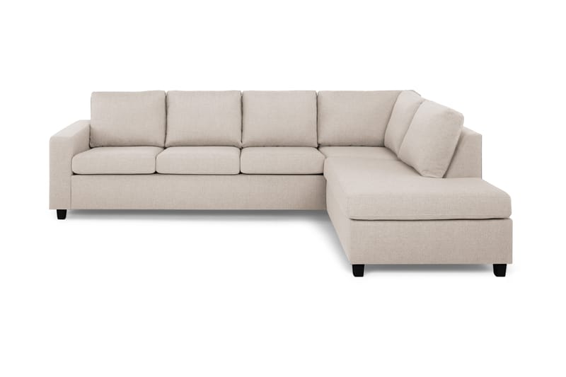 Crazy 4-sits Högervänd L-formad Schäslongsoffa i Tyg - Beige - Möbler - Soffa - Divansoffor & schäslongsoffa