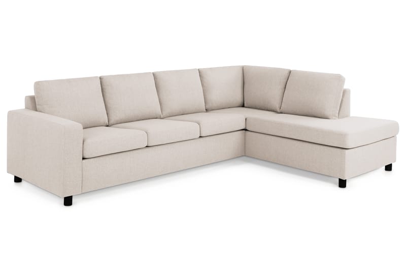 Crazy 4-sits Högervänd L-formad Schäslongsoffa i Tyg - Beige - Möbler - Soffa - Divansoffor & schäslongsoffa