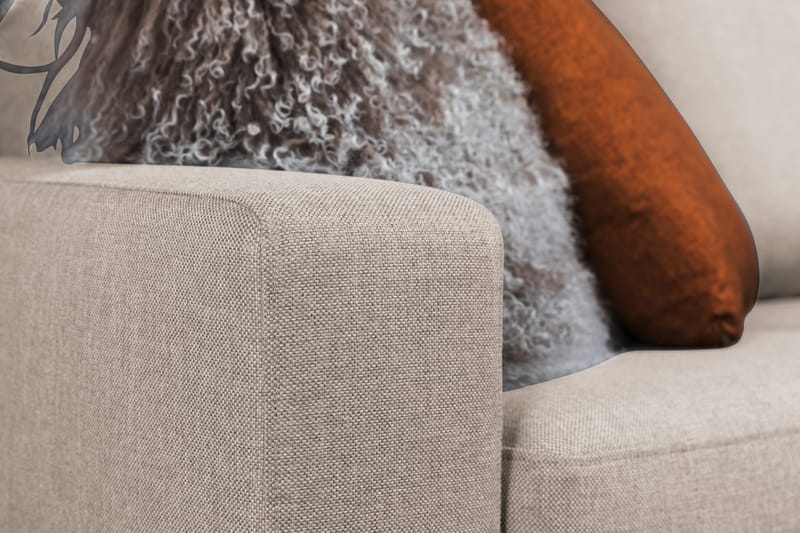 Crazy 4-sits Högervänd L-formad Schäslongsoffa i Tyg - Beige - Möbler - Soffa - Divansoffor & schäslongsoffa - 3 sits soffa med divan