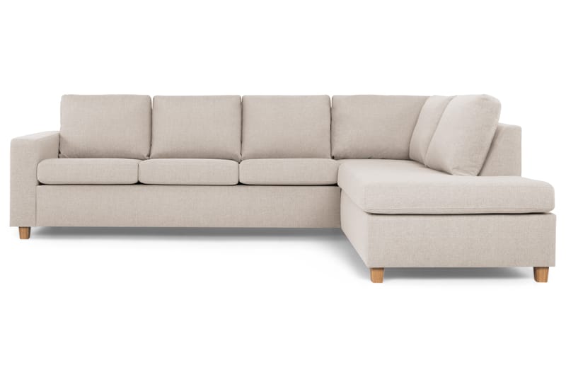 Crazy 4-sits Högervänd L-formad Schäslongsoffa i Tyg - Beige - Möbler - Soffa - Divansoffor & schäslongsoffa