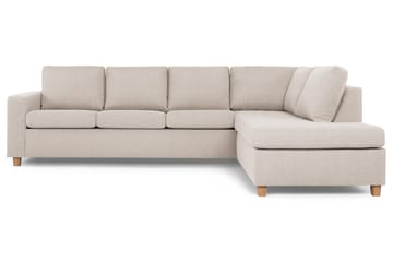 Crazy 4-sits Högervänd L-formad Schäslongsoffa i Tyg - Beige - Möbler - Soffa - Divansoffor & schäslongsoffa