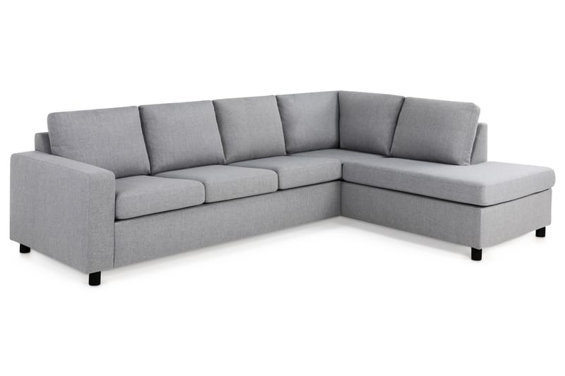 Crazy 4-sits Högervänd L-formad Schäslongsoffa i Tyg - Grå - Möbler - Soffa - Divansoffor & schäslongsoffa