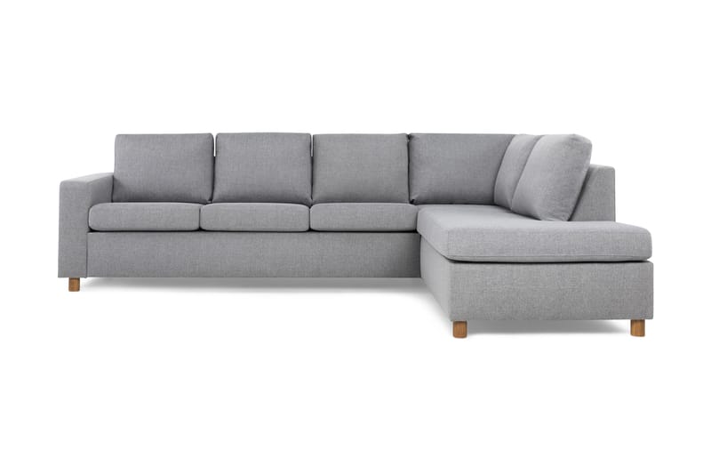 Crazy 4-sits Högervänd L-formad Schäslongsoffa i Tyg - Grå - Möbler - Soffa - Divansoffor & schäslongsoffa