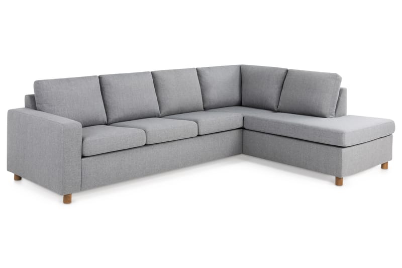 Crazy 4-sits Högervänd L-formad Schäslongsoffa i Tyg - Grå - Möbler - Soffa - Divansoffor & schäslongsoffa