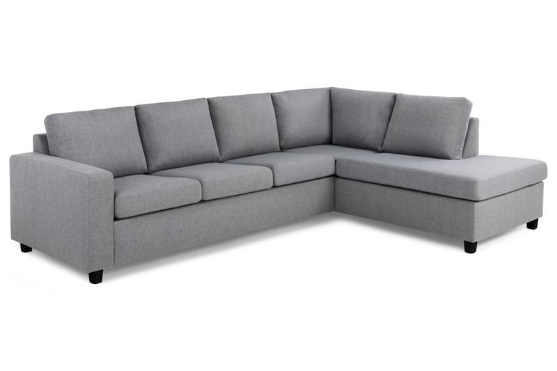 Crazy 4-sits Högervänd L-formad Schäslongsoffa i Tyg - Grå - Möbler - Soffa - Divansoffor & schäslongsoffa