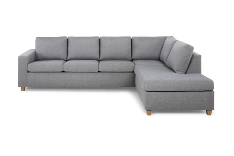 Crazy 4-sits Högervänd L-formad Schäslongsoffa i Tyg - Grå - Möbler - Soffa - Divansoffor & schäslongsoffa