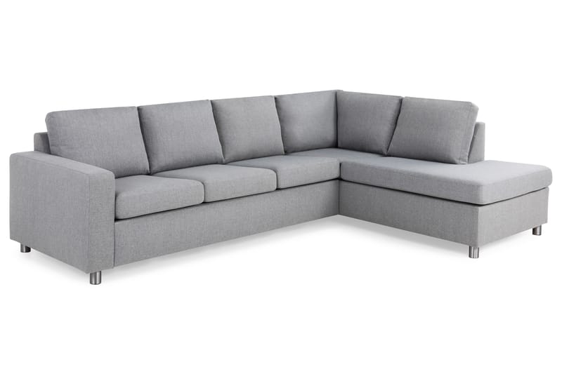 Crazy 4-sits Högervänd L-formad Schäslongsoffa i Tyg - Grå - Möbler - Soffa - Divansoffor & schäslongsoffa