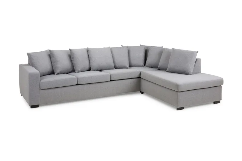 Crazy 4-sits Högervänd L-formad Schäslongsoffa i Tyg inkl Kuvertkuddar - Grå - Möbler - Soffa - Divansoffor & schäslongsoffa