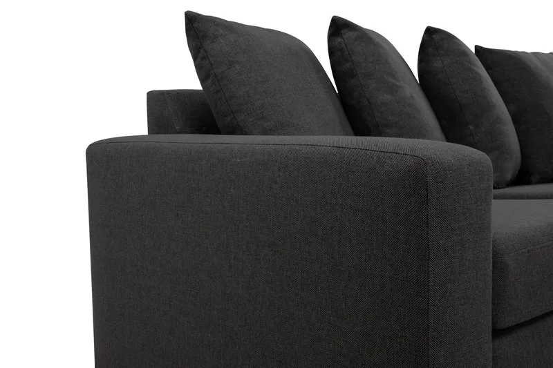 Crazy 4-sits Högervänd L-formad Schäslongsoffa i Tyg inkl Kuvertkuddar - Mörkgrå - Möbler - Soffa - Divansoffor & schäslongsoffa