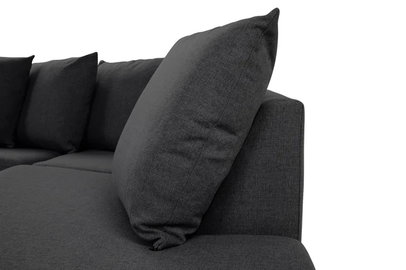 Crazy 4-sits Högervänd L-formad Schäslongsoffa i Tyg inkl Kuvertkuddar - Mörkgrå - Möbler - Soffa - Divansoffor & schäslongsoffa