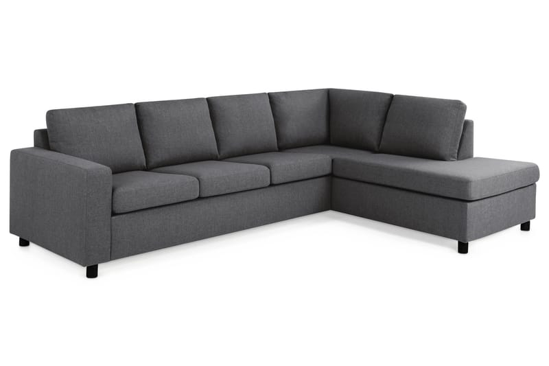 Crazy 4-sits Högervänd L-formad Schäslongsoffa i Tyg - Mörkgrå - Möbler - Soffa - Divansoffor & schäslongsoffa