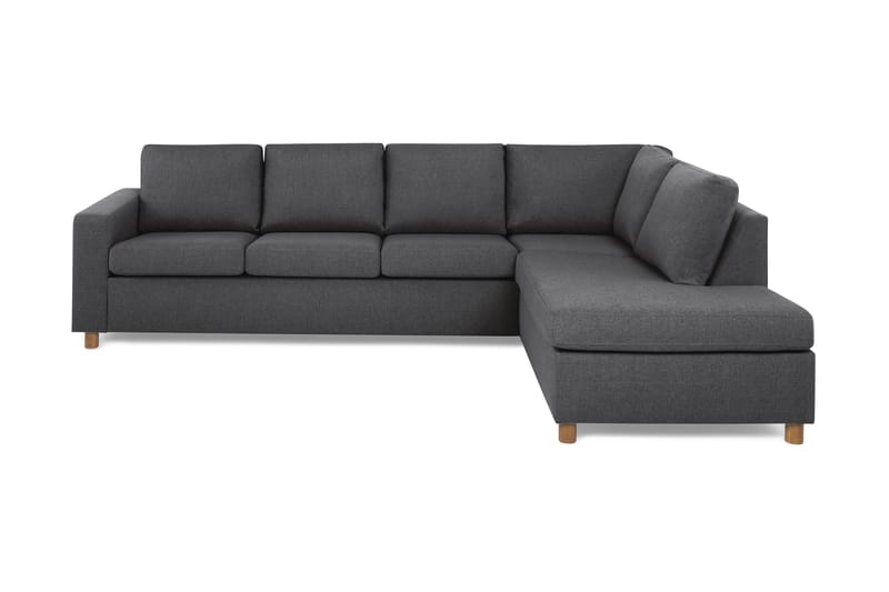 Crazy 4-sits Högervänd L-formad Schäslongsoffa i Tyg - Mörkgrå - Möbler - Soffa - Divansoffor & schäslongsoffa