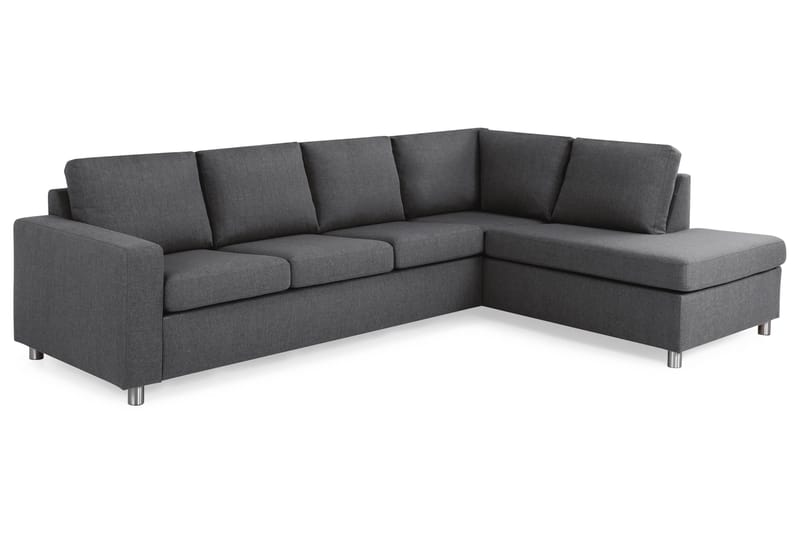 Crazy 4-sits Högervänd L-formad Schäslongsoffa i Tyg - Mörkgrå - Möbler - Soffa - Divansoffor & schäslongsoffa