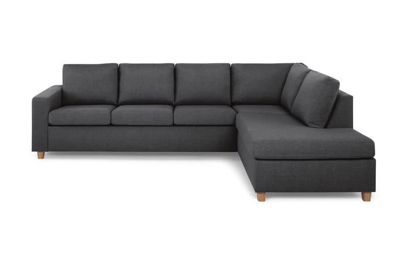 Crazy 4-sits Högervänd L-formad Schäslongsoffa i Tyg - Mörkgrå - Möbler - Soffa - Divansoffor & schäslongsoffa