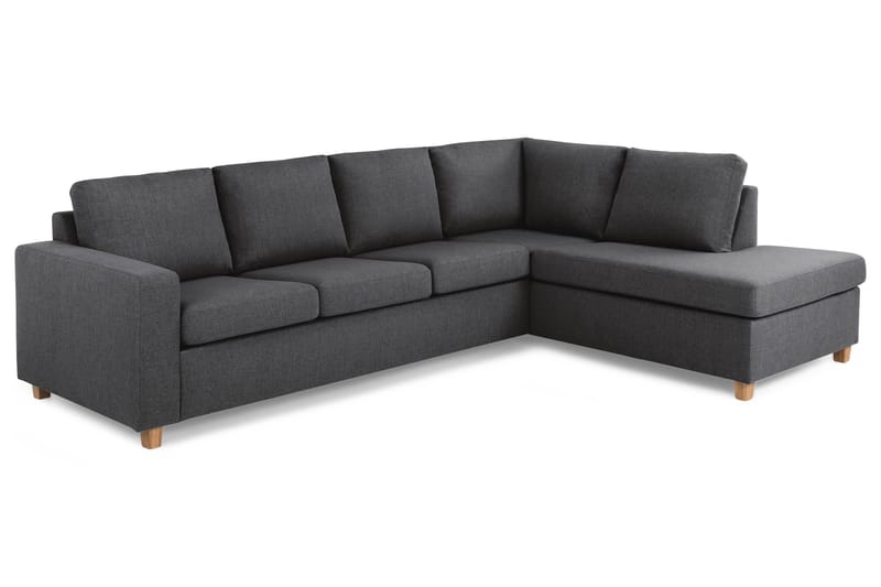 Crazy 4-sits Högervänd L-formad Schäslongsoffa i Tyg - Mörkgrå - Möbler - Soffa - Divansoffor & schäslongsoffa