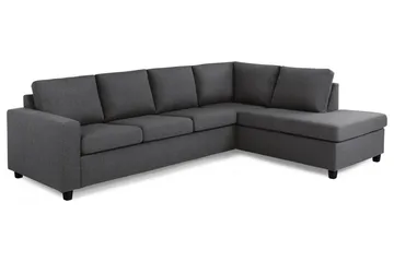 Crazy 4-sits Högervänd L-formad Schäslongsoffa i Tyg - Mörkgrå - Möbler - Soffa - Divansoffor & schäslongsoffa