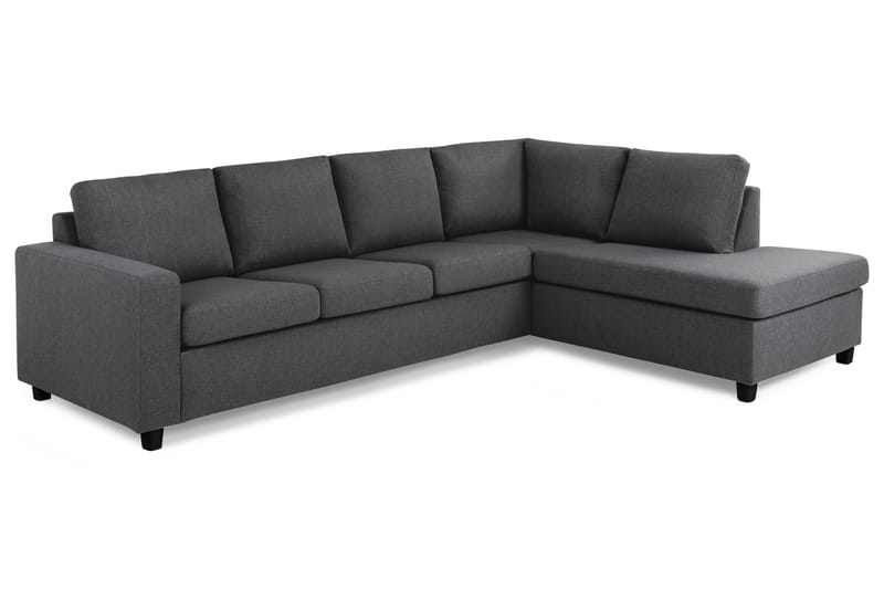 Crazy 4-sits Högervänd L-formad Schäslongsoffa i Tyg - Mörkgrå - Möbler - Soffa - Divansoffor & schäslongsoffa