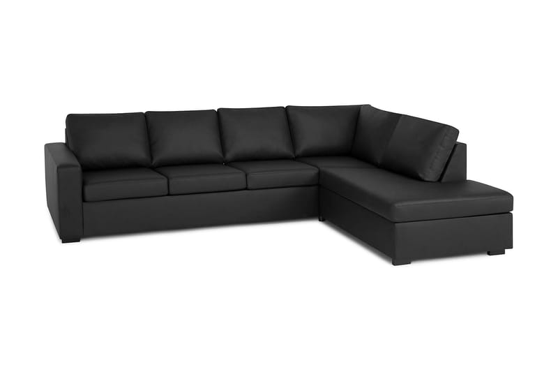 Crazy 4-sits Högervänd L-formad Schäslongsoffa i Tyg - Svart - Möbler - Soffa - Divansoffor & schäslongsoffa
