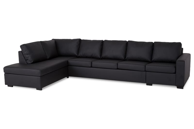Crazy 4-sits Soffa med Schäslong Vänster - Svart - Möbler - Soffa - Divansoffor & schäslongsoffa