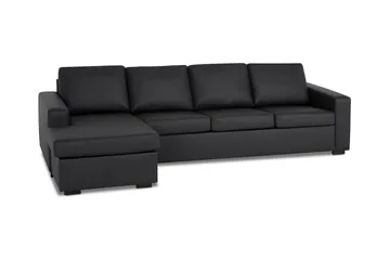 Crazy 4-sits Vändbar L-formad Divansoffa i Konstläder - Svart - Möbler - Soffa - Divansoffor & schäslongsoffa