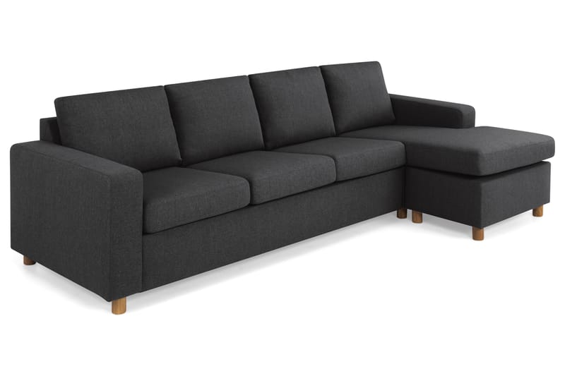 Crazy 4-sits Vändbar L-formad Divansoffa i Tyg - Antracit - Möbler - Soffa - Divansoffor & schäslongsoffa