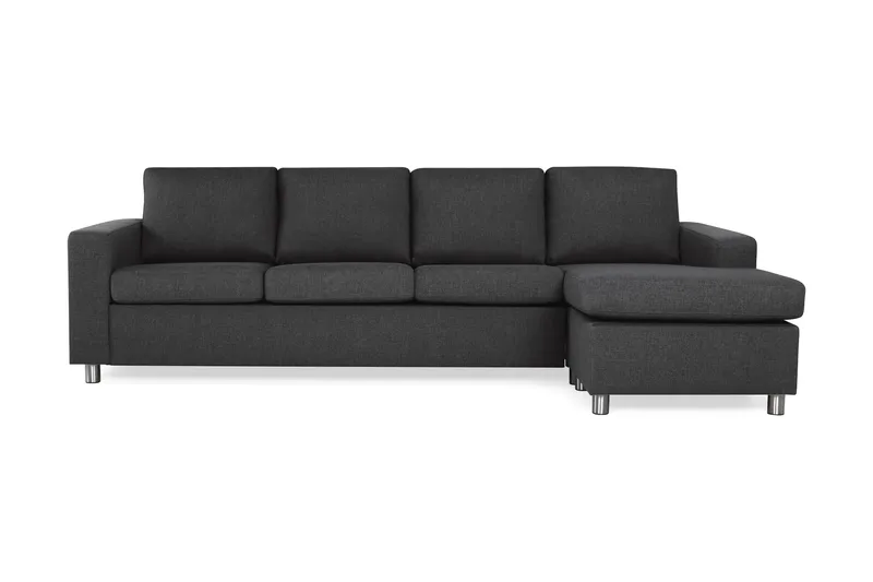 Crazy 4-sits Vändbar L-formad Divansoffa i Tyg, Antracit