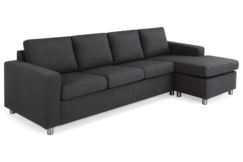 Crazy 4-sits Vändbar L-formad Divansoffa i Tyg - Antracit - Möbler - Soffa - Divansoffor & schäslongsoffa - 4 sits soffa med divan