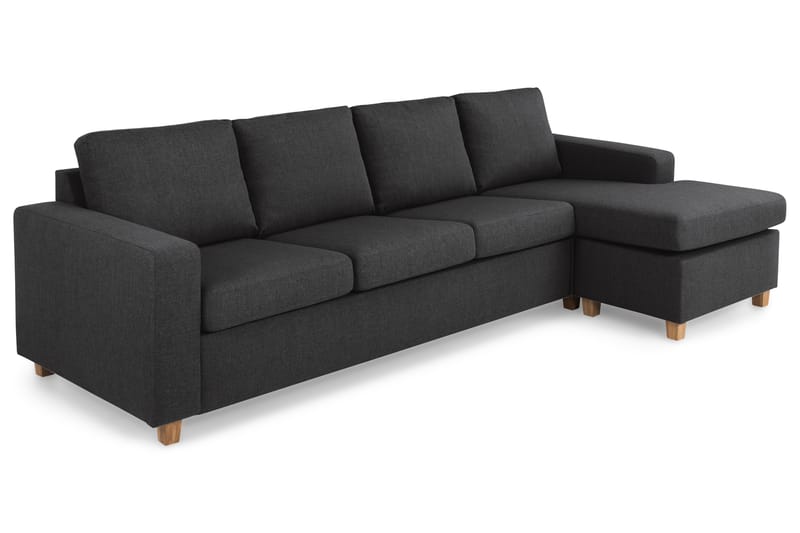 Crazy 4-sits Vändbar L-formad Divansoffa i Tyg - Antracit - Möbler - Soffa - Divansoffor & schäslongsoffa