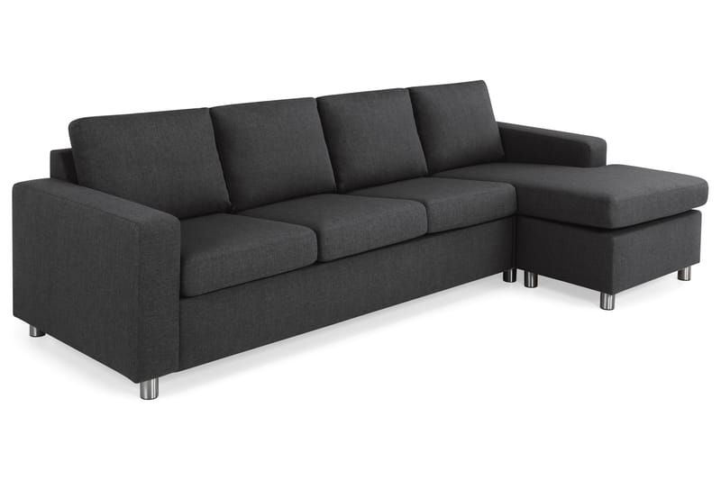Crazy 4-sits Vändbar L-formad Divansoffa i Tyg - Antracit - Möbler - Soffa - Divansoffor & schäslongsoffa