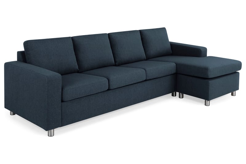 Crazy 4-sits Vändbar L-formad Divansoffa i Tyg - Blå - Möbler - Soffa - Divansoffor & schäslongsoffa
