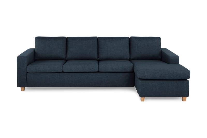 Crazy 4-sits Vändbar L-formad Divansoffa i Tyg - Blå - Möbler - Soffa - Divansoffor & schäslongsoffa