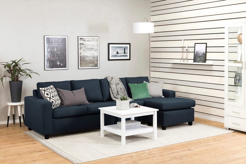 Crazy 4-sits Vändbar L-formad Divansoffa i Tyg - Blå - Möbler - Soffa - Divansoffor & schäslongsoffa - 4 sits soffa med divan