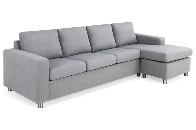Crazy 4-sits Vändbar L-formad Divansoffa i Tyg - Grå - Möbler - Soffa - Divansoffor & schäslongsoffa - 4 sits soffa med divan