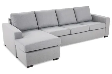 Crazy 4-sits Vändbar L-formad Divansoffa i Tyg - Grå - Möbler - Soffa - Divansoffor & schäslongsoffa