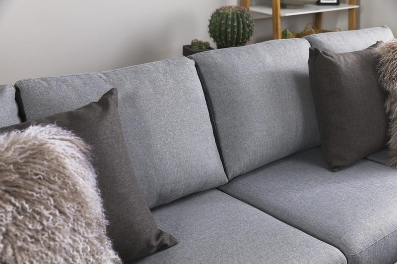 Crazy 4-sits Vändbar L-formad Divansoffa i Tyg - Grå - Möbler - Soffa - Divansoffor & schäslongsoffa - 4 sits soffa med divan
