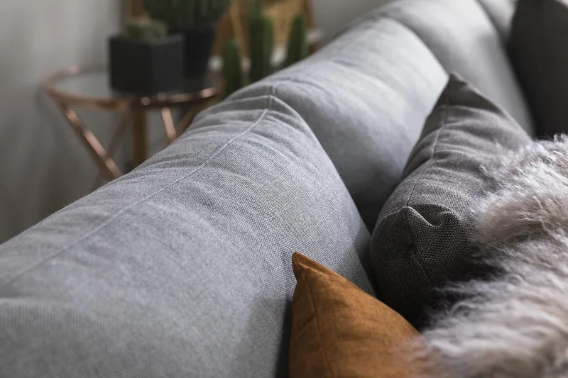 Crazy 4-sits Vändbar L-formad Divansoffa i Tyg - Grå - Möbler - Soffa - Divansoffor & schäslongsoffa - 4 sits soffa med divan