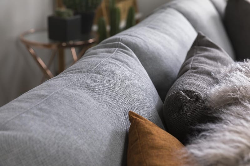 Crazy 4-sits Vändbar L-formad Divansoffa i Tyg - Grå - Möbler - Soffa - Divansoffor & schäslongsoffa - 4 sits soffa med divan