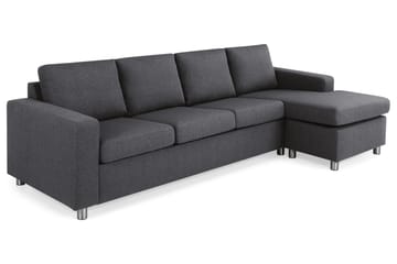 Crazy 4-sits Vändbar L-formad Divansoffa i Tyg - Mörkgrå - Möbler - Soffa - Divansoffor & schäslongsoffa