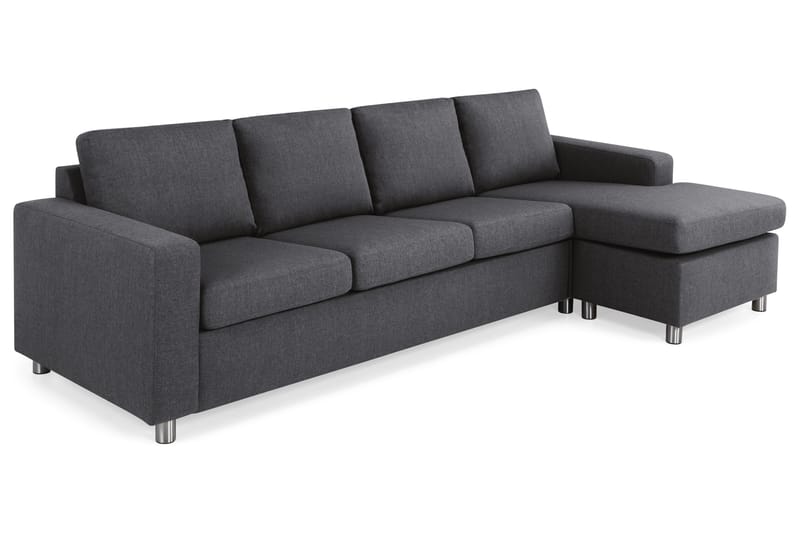 Crazy 4-sits Vändbar L-formad Divansoffa i Tyg - Mörkgrå - Möbler - Soffa - Divansoffor & schäslongsoffa - 4 sits soffa med divan