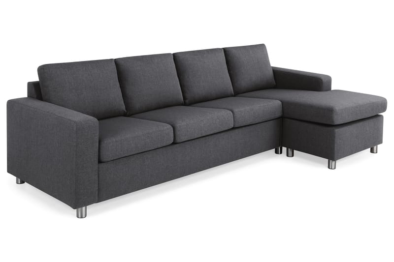 Crazy 4-sits Vändbar L-formad Divansoffa i Tyg - Mörkgrå - Möbler - Soffa - Divansoffor & schäslongsoffa