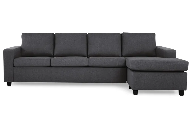 Crazy 4-sits Vändbar L-formad Divansoffa i Tyg - Mörkgrå - Möbler - Soffa - Divansoffor & schäslongsoffa - 4 sits soffa med divan