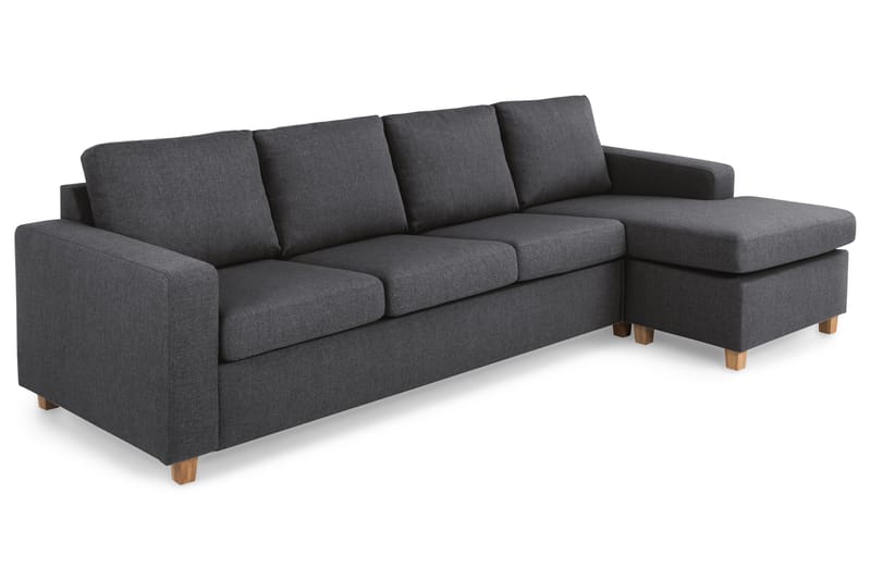 Crazy 4-sits Vändbar L-formad Divansoffa i Tyg - Mörkgrå - Möbler - Soffa - Divansoffor & schäslongsoffa