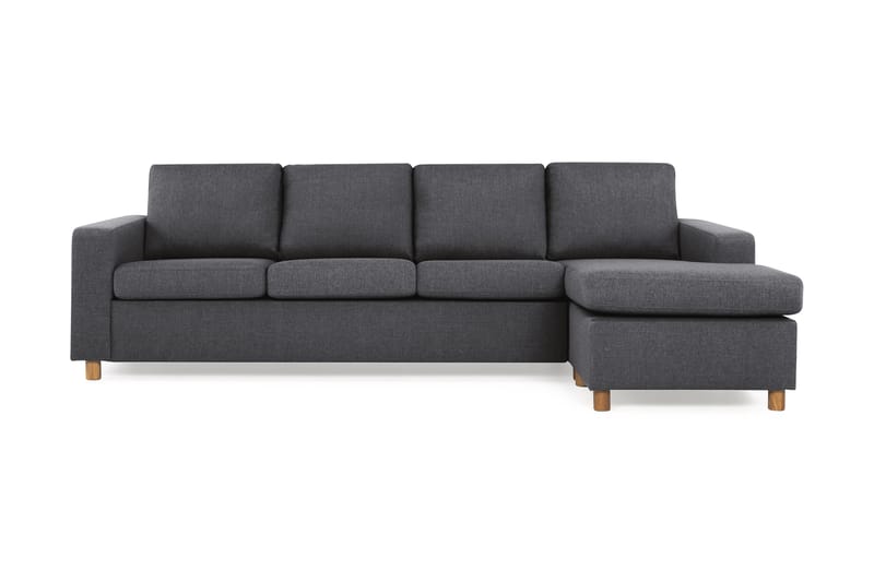 Crazy 4-sits Vändbar L-formad Divansoffa i Tyg - Mörkgrå - Möbler - Soffa - Divansoffor & schäslongsoffa