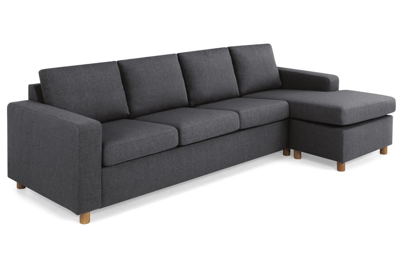 Crazy 4-sits Vändbar L-formad Divansoffa i Tyg - Mörkgrå - Möbler - Soffa - Divansoffor & schäslongsoffa